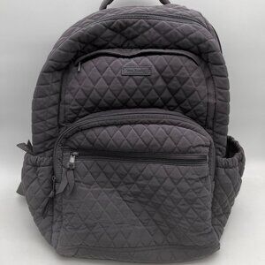 Vera Bradley Large Essential Backpack Microfiber Laptop Bag New Carbon Gray